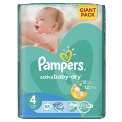 Подгузники, Pampers (Памперс) 7-14 кг р. 4 №132 актив беби макси