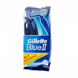 Станок одноразовый для бритья, Gillette (Жиллет) №10 (9+1) блю 2 +Бонус 1 шт бесплатно